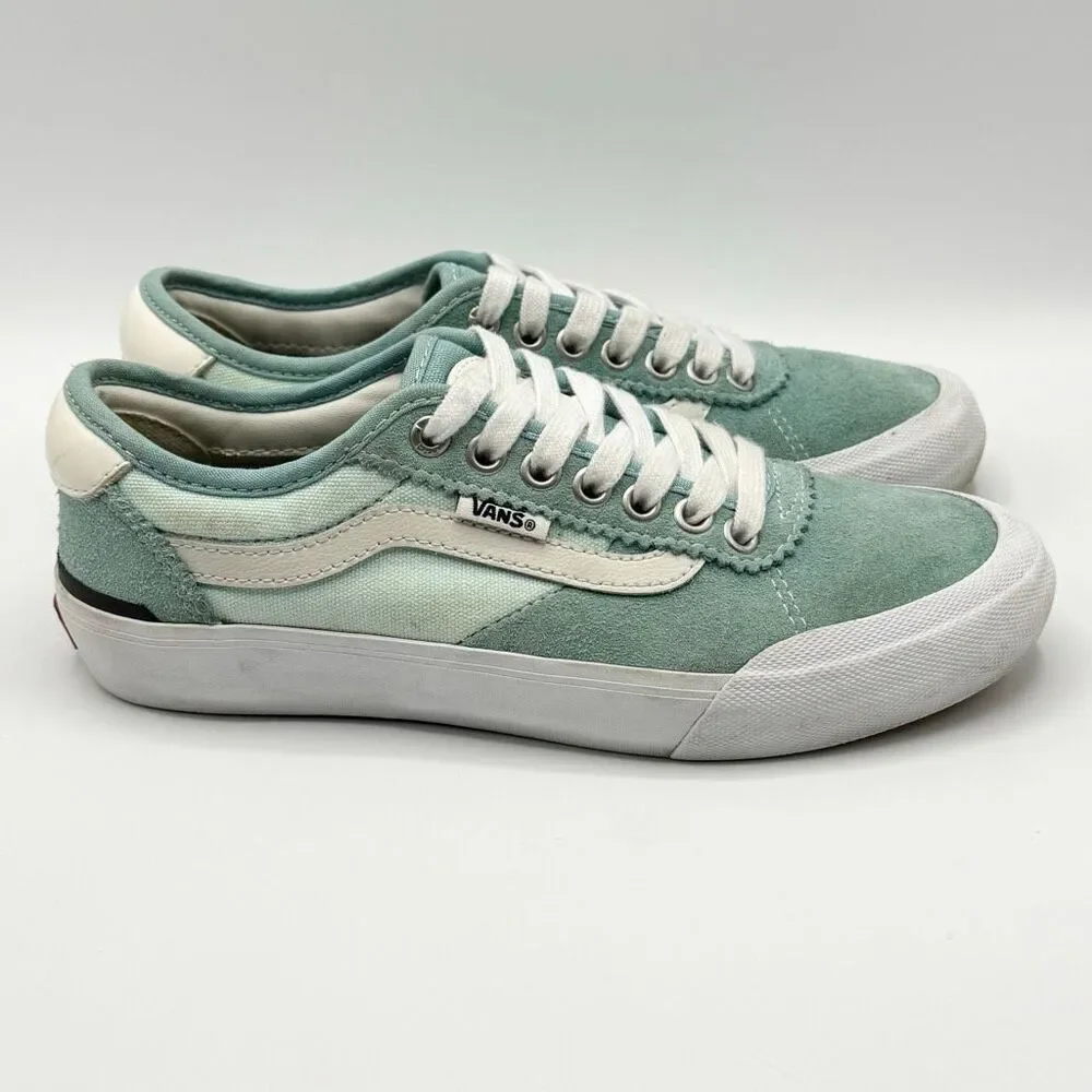 Vans Chima Pro 2 Lace Up Skate Sneakers in Teal/Aqua Suede and Canvas - Men’s US
